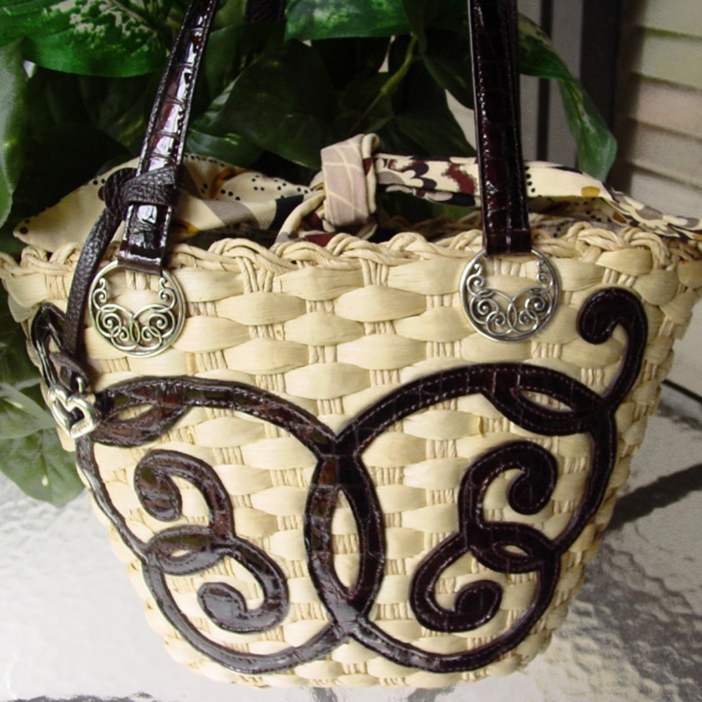 BRIGHTON LYRIC STRAW HANDBAG PURSE MINT CONDITION